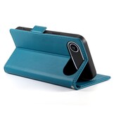 iPhone 17 Air PU leren Bookcase met ruimte voor pasjes - Blauw