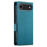 iPhone 17 Air PU leren Bookcase met ruimte voor pasjes - Blauw