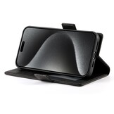 iPhone 17 Pro Max PU leren Bookcase met ruimte voor pasjes - Zwart