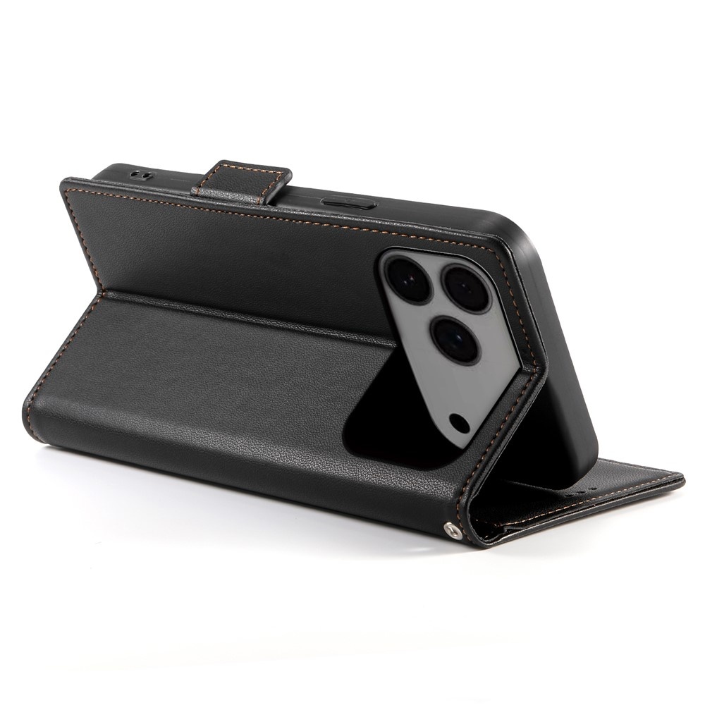 iPhone 18 Pro Max / iPhone 17 Pro Max PU leren Bookcase met ruimte voor pasjes - Zwart