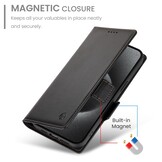 iPhone 17 Pro Max PU leren Bookcase met ruimte voor pasjes - Zwart