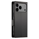 iPhone 17 Pro Max PU leren Bookcase met ruimte voor pasjes - Zwart