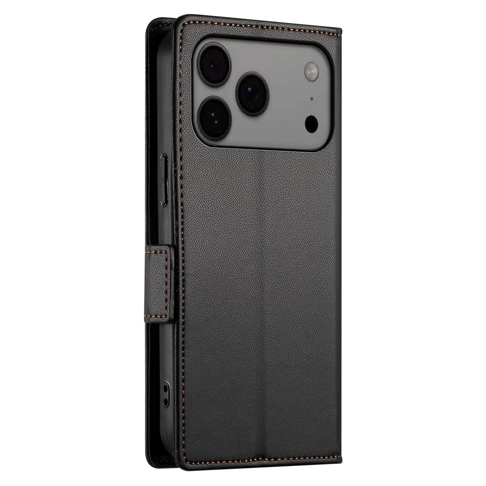 iPhone 18 Pro Max / iPhone 17 Pro Max PU leren Bookcase met ruimte voor pasjes - Zwart