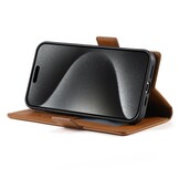 iPhone 18 Pro Max / iPhone 17 Pro Max PU leren Bookcase met ruimte voor pasjes - Bruin