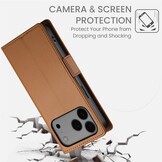 iPhone 18 Pro Max / iPhone 17 Pro Max PU leren Bookcase met ruimte voor pasjes - Bruin