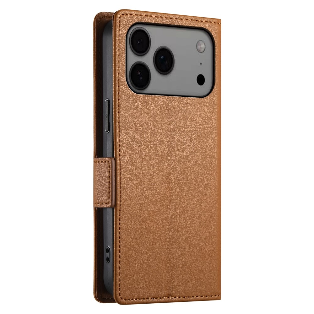 iPhone 18 Pro Max / iPhone 17 Pro Max PU leren Bookcase met ruimte voor pasjes - Bruin