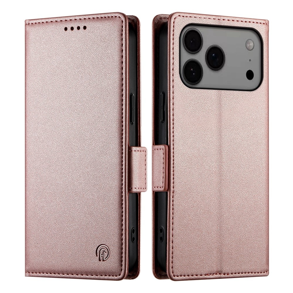 iPhone 18 Pro Max / iPhone 17 Pro Max PU leren Bookcase met ruimte voor pasjes - Rose Goud
