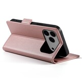 iPhone 17 Pro Max PU leren Bookcase met ruimte voor pasjes - Rose Goud