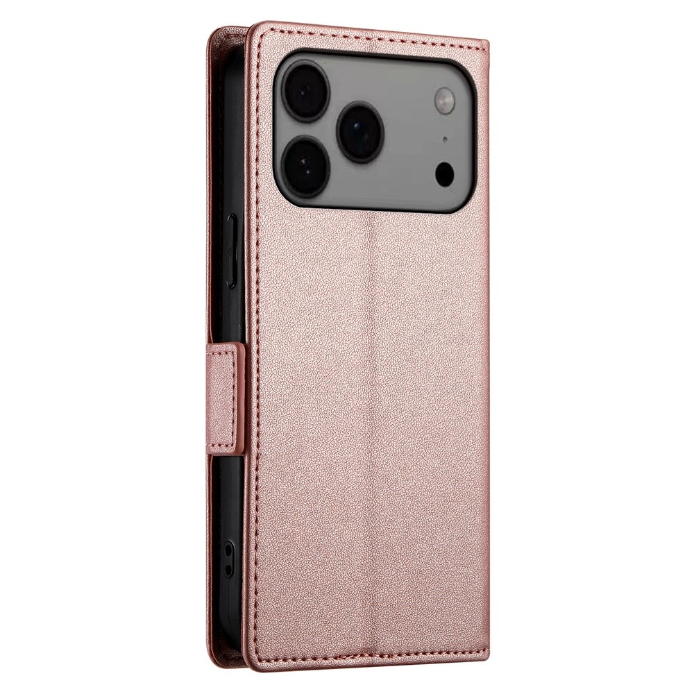 iPhone 18 Pro Max / iPhone 17 Pro Max PU leren Bookcase met ruimte voor pasjes - Rose Goud
