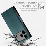 iPhone 18 Pro Max / iPhone 17 Pro Max PU leren Bookcase met ruimte voor pasjes - Groen