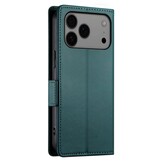 iPhone 18 Pro Max / iPhone 17 Pro Max PU leren Bookcase met ruimte voor pasjes - Groen