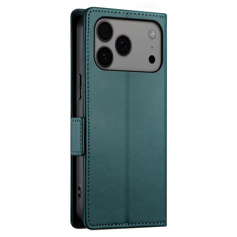 iPhone 18 Pro Max / iPhone 17 Pro Max PU leren Bookcase met ruimte voor pasjes - Groen