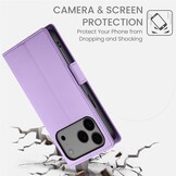 iPhone 18 Pro Max / iPhone 17 Pro Max PU leren Bookcase met ruimte voor pasjes - Lila