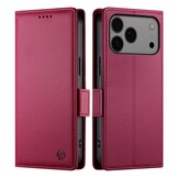iPhone 18 Pro Max / iPhone 17 Pro Max PU leren Bookcase met ruimte voor pasjes - Rood