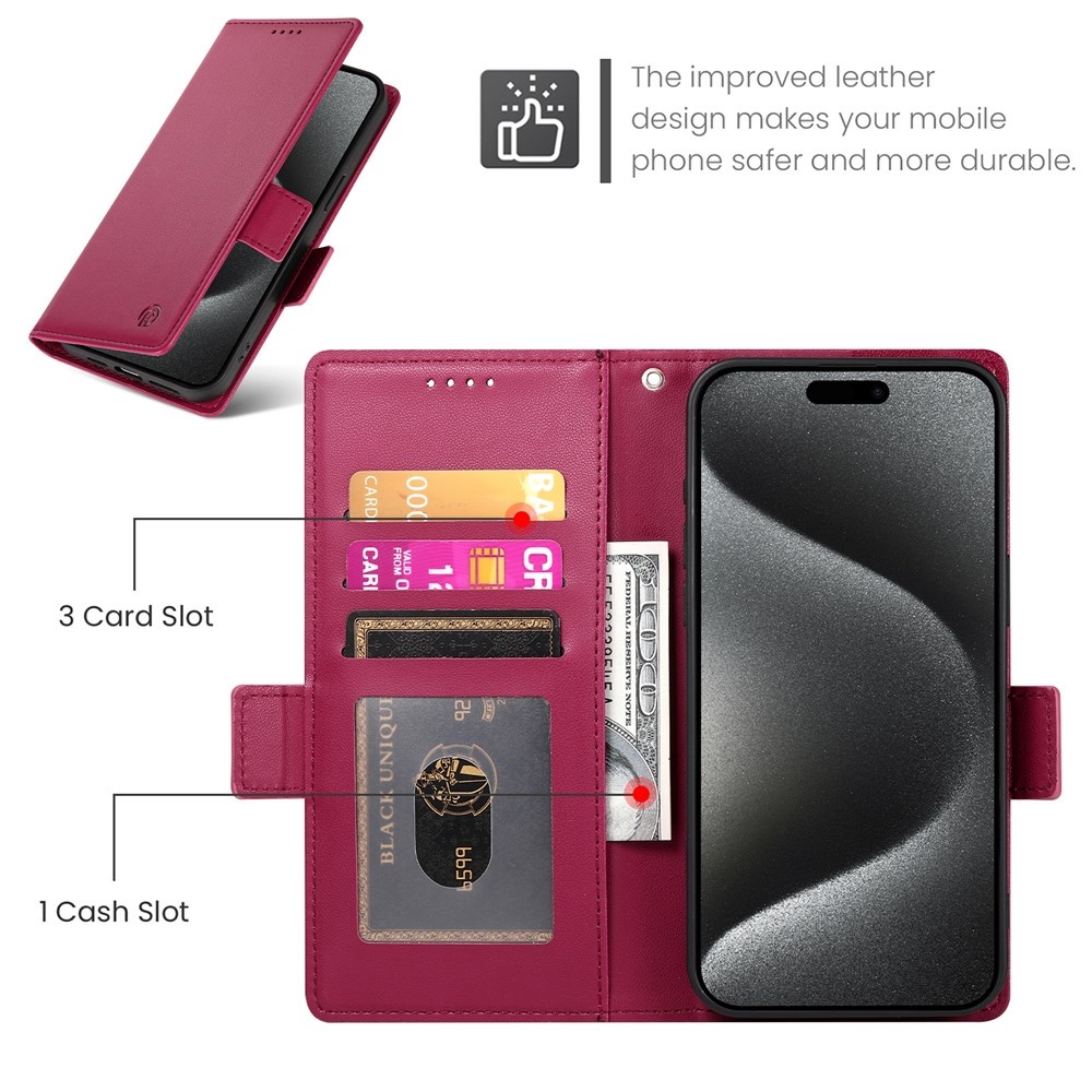 iPhone 18 Pro Max / iPhone 17 Pro Max PU leren Bookcase met ruimte voor pasjes - Rood