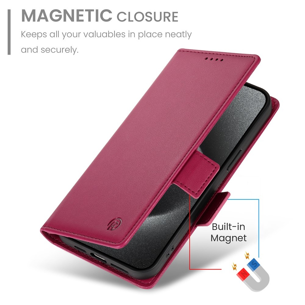 iPhone 18 Pro Max / iPhone 17 Pro Max PU leren Bookcase met ruimte voor pasjes - Rood