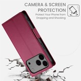 iPhone 18 Pro Max / iPhone 17 Pro Max PU leren Bookcase met ruimte voor pasjes - Rood