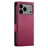 iPhone 18 Pro Max / iPhone 17 Pro Max PU leren Bookcase met ruimte voor pasjes - Rood