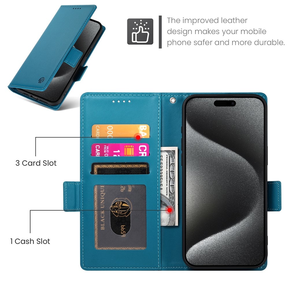 iPhone 18 Pro Max / iPhone 17 Pro Max PU leren Bookcase met ruimte voor pasjes - Blauw