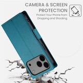 iPhone 17 Pro Max PU leren Bookcase met ruimte voor pasjes - Blauw