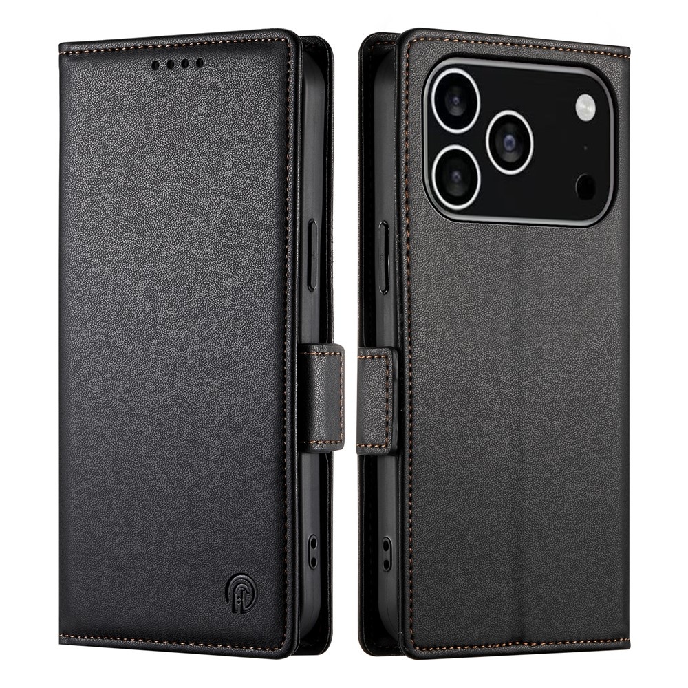 iPhone 18 Pro / iPhone 17 Pro PU leren Bookcase met ruimte voor pasjes - Zwart