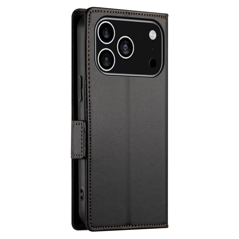 iPhone 18 Pro / iPhone 17 Pro PU leren Bookcase met ruimte voor pasjes - Zwart