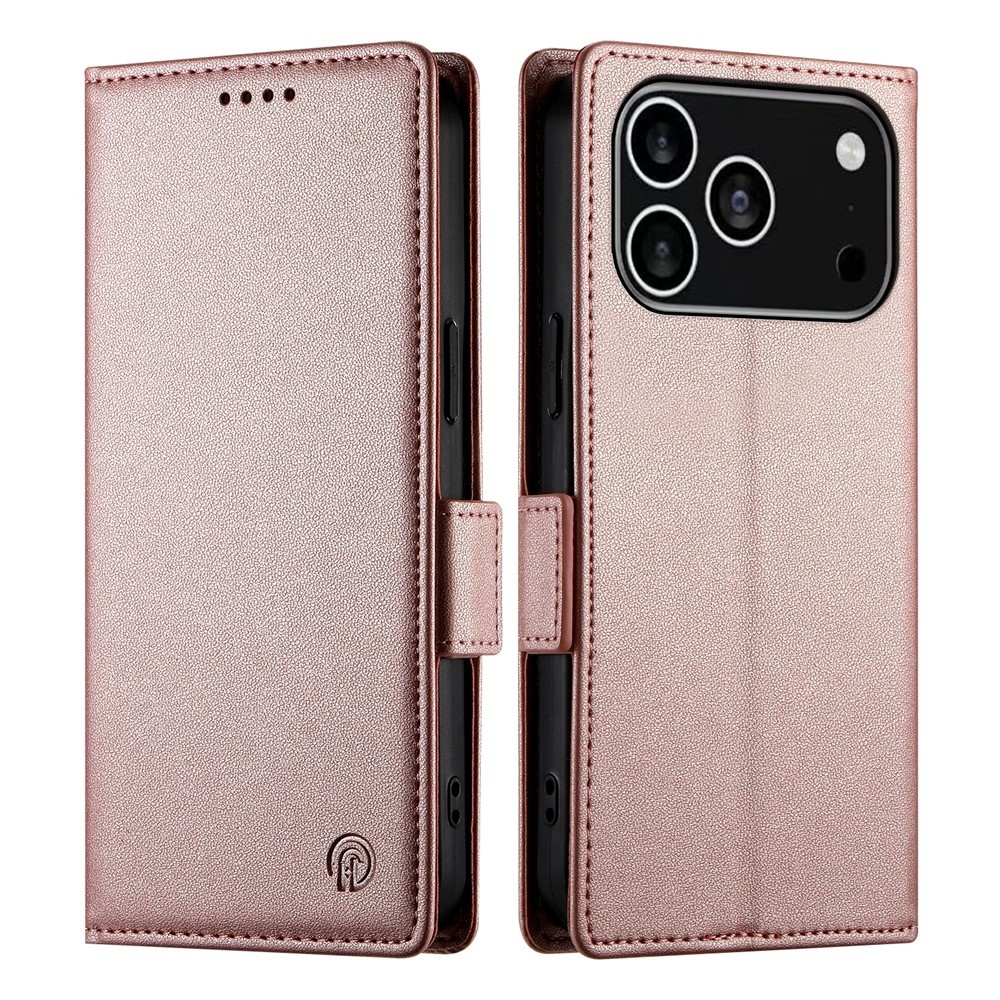 iPhone 18 Pro / iPhone 17 Pro PU leren Bookcase met ruimte voor pasjes - Rose Goud