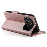 iPhone 17 Pro PU leren Bookcase met ruimte voor pasjes - Rose Goud