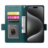 iPhone 17 Pro PU leren Bookcase met ruimte voor pasjes - Groen