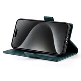 iPhone 17 Pro PU leren Bookcase met ruimte voor pasjes - Groen