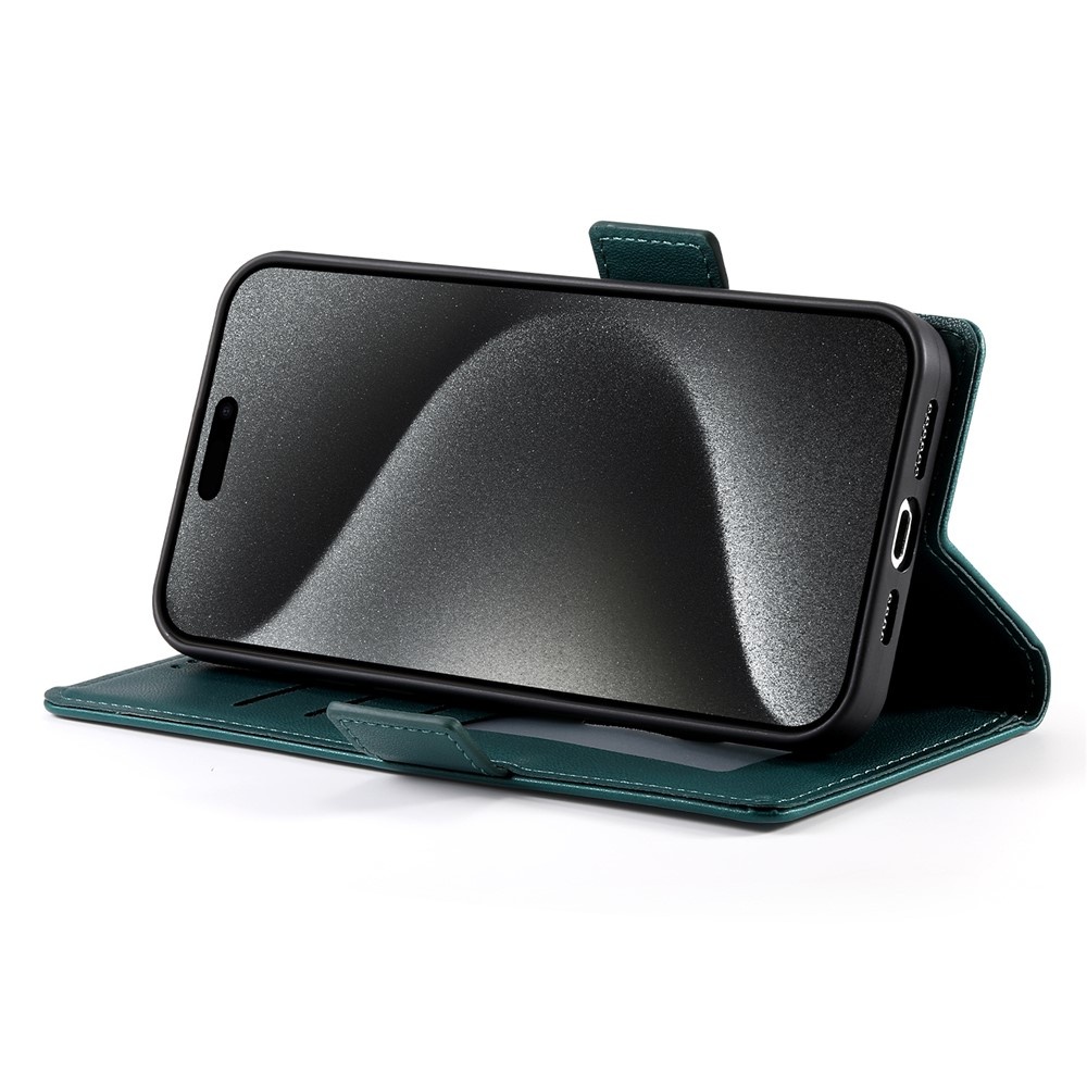iPhone 17 Pro PU leren Bookcase met ruimte voor pasjes - Groen