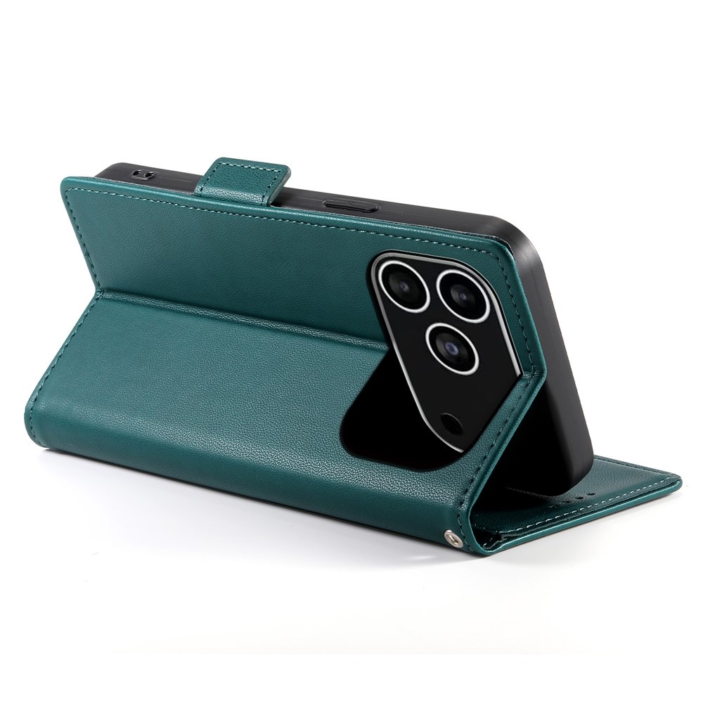 iPhone 17 Pro PU leren Bookcase met ruimte voor pasjes - Groen