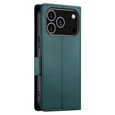 iPhone 17 Pro PU leren Bookcase met ruimte voor pasjes - Groen