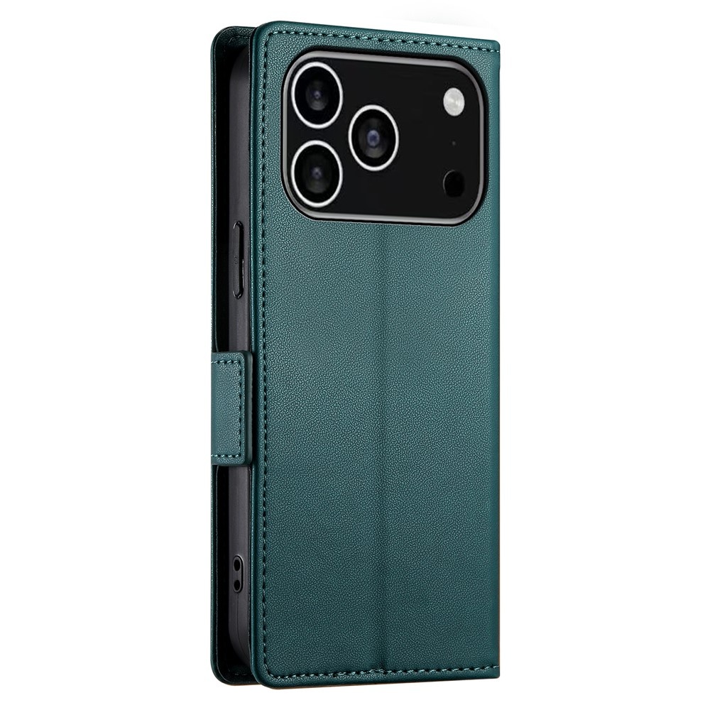 iPhone 17 Pro PU leren Bookcase met ruimte voor pasjes - Groen