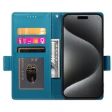 iPhone 17 Pro PU leren Bookcase met ruimte voor pasjes - Blauw