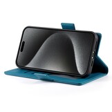 iPhone 17 Pro PU leren Bookcase met ruimte voor pasjes - Blauw