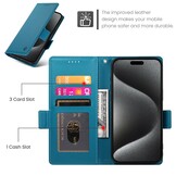 iPhone 17 Pro PU leren Bookcase met ruimte voor pasjes - Blauw