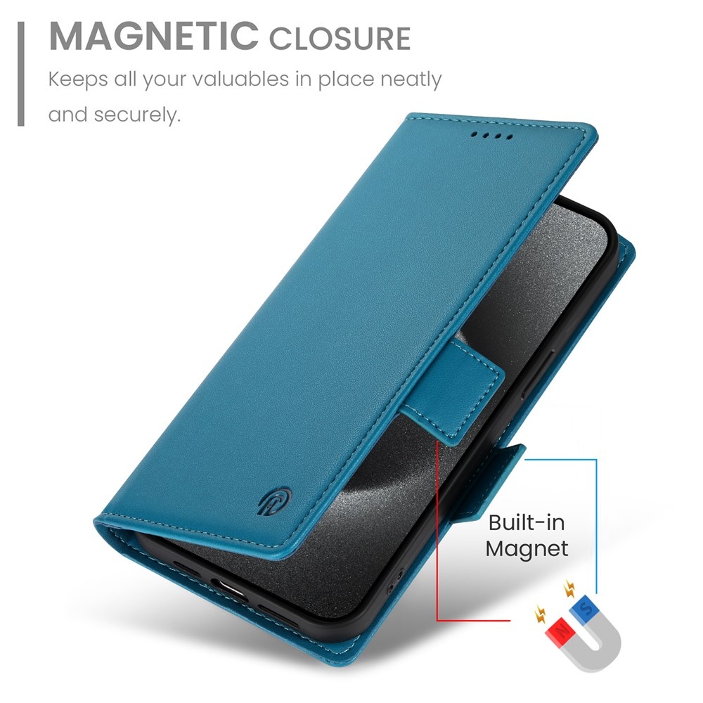 iPhone 18 Pro / iPhone 17 Pro PU leren Bookcase met ruimte voor pasjes - Blauw