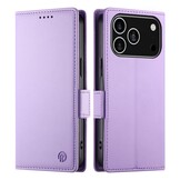 iPhone 17 Pro PU leren Bookcase met ruimte voor pasjes - Lila