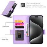 iPhone 18 Pro / iPhone 17 Pro PU leren Bookcase met ruimte voor pasjes - Lila