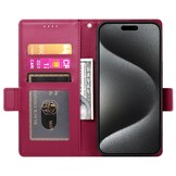 iPhone 17 Pro PU leren Bookcase met ruimte voor pasjes - Rood