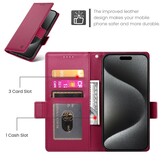 iPhone 17 Pro PU leren Bookcase met ruimte voor pasjes - Rood