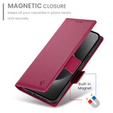 iPhone 17 Pro PU leren Bookcase met ruimte voor pasjes - Rood