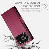 iPhone 18 Pro / iPhone 17 Pro PU leren Bookcase met ruimte voor pasjes - Rood