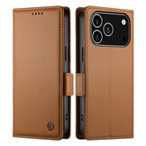 iPhone 18 Pro / iPhone 17 Pro PU leren Bookcase met ruimte voor pasjes - Bruin