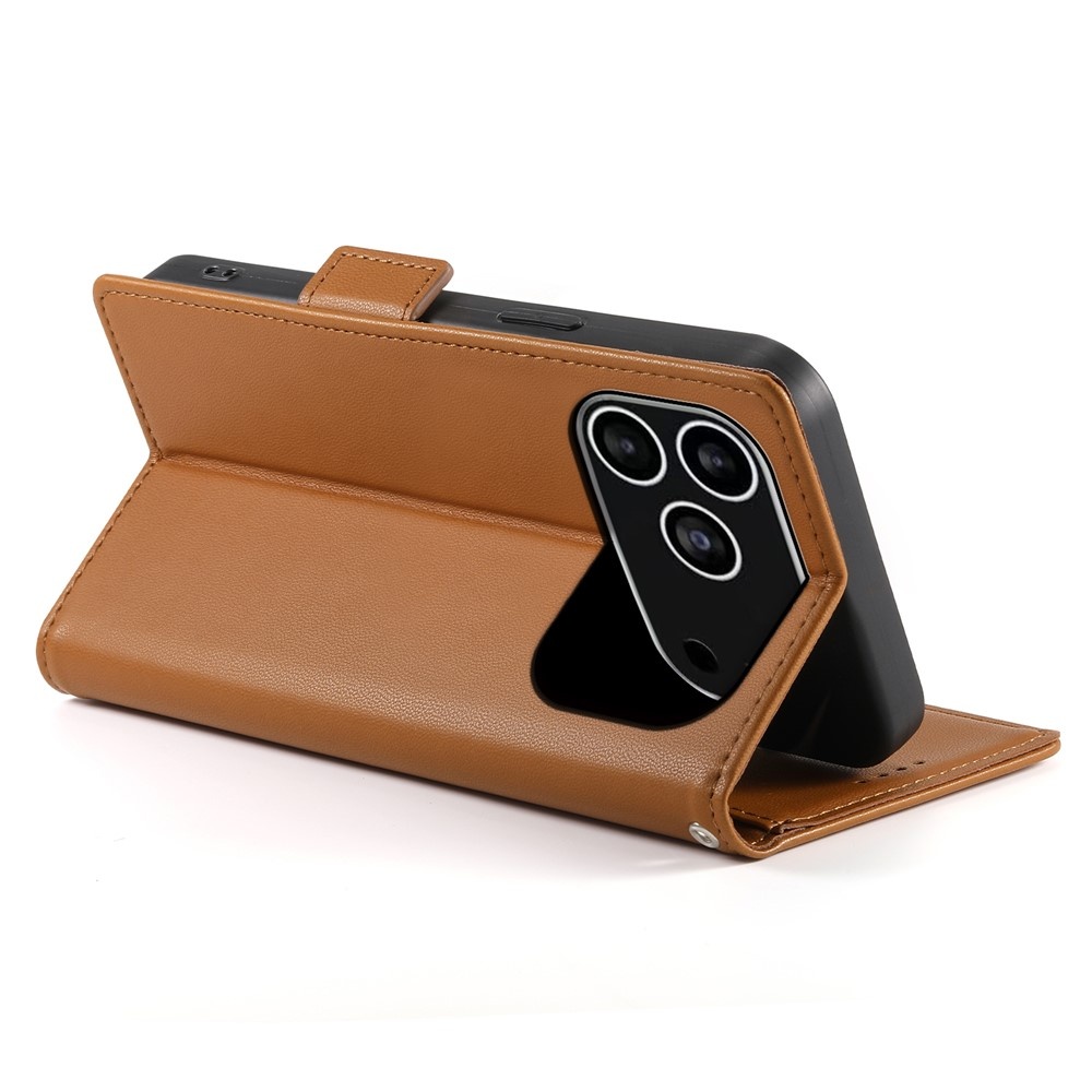 iPhone 18 Pro / iPhone 17 Pro PU leren Bookcase met ruimte voor pasjes - Bruin