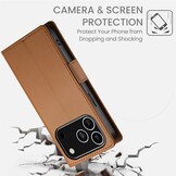 iPhone 17 Pro PU leren Bookcase met ruimte voor pasjes - Bruin