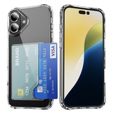 iPhone 17 TPU Backcover hoes met kaarthouder - Transparant