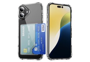 Lunso iPhone 17 TPU Backcover hoesje met kaarthouder - Transparant