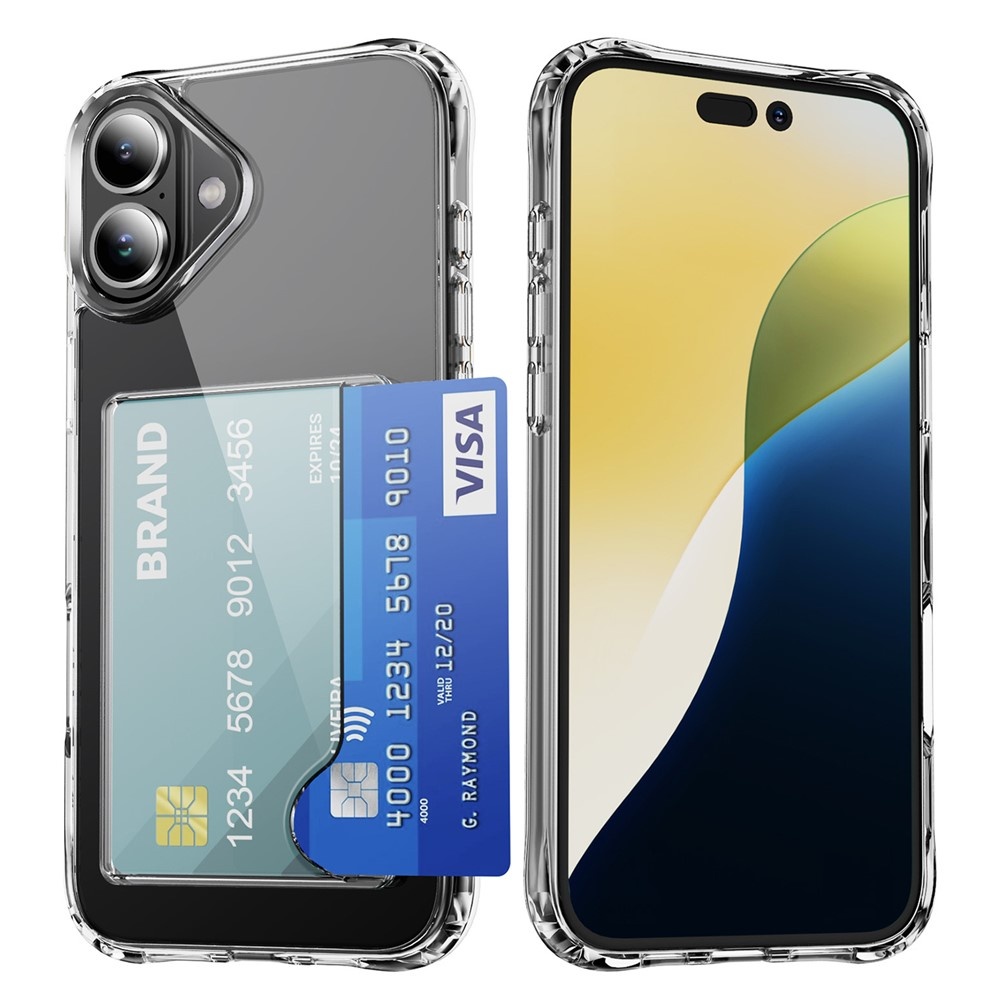 Lunso iPhone 17 TPU Backcover hoesje met kaarthouder - Transparant
